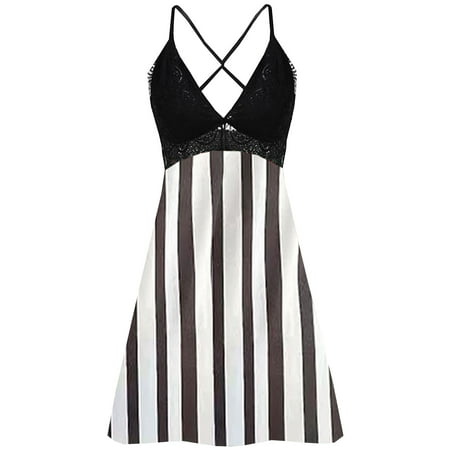 Summer Savings Clearance MIANHT Dresses for Women  Plus Size Dresses  Women Sexy Lingerie Printing Sling Suspender Skirt Sexy Lace Splicing Net Yarn Bow Sexy Nightdress