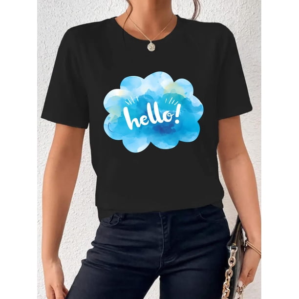 Printed Casual Crewneck Short Sleeved Summer T-Shirt, Women'S Clothing Tee For Adult, Men, Women, Teen, Teenager, Adolescent, Youth