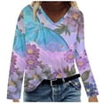 thumbnail image 1 of Mujeres Tallas grandes Casual Cuello en V Suelto Impreso Manga larga Tops Mujer Blusa Fridja  fjkfkj4242, 1 of 5