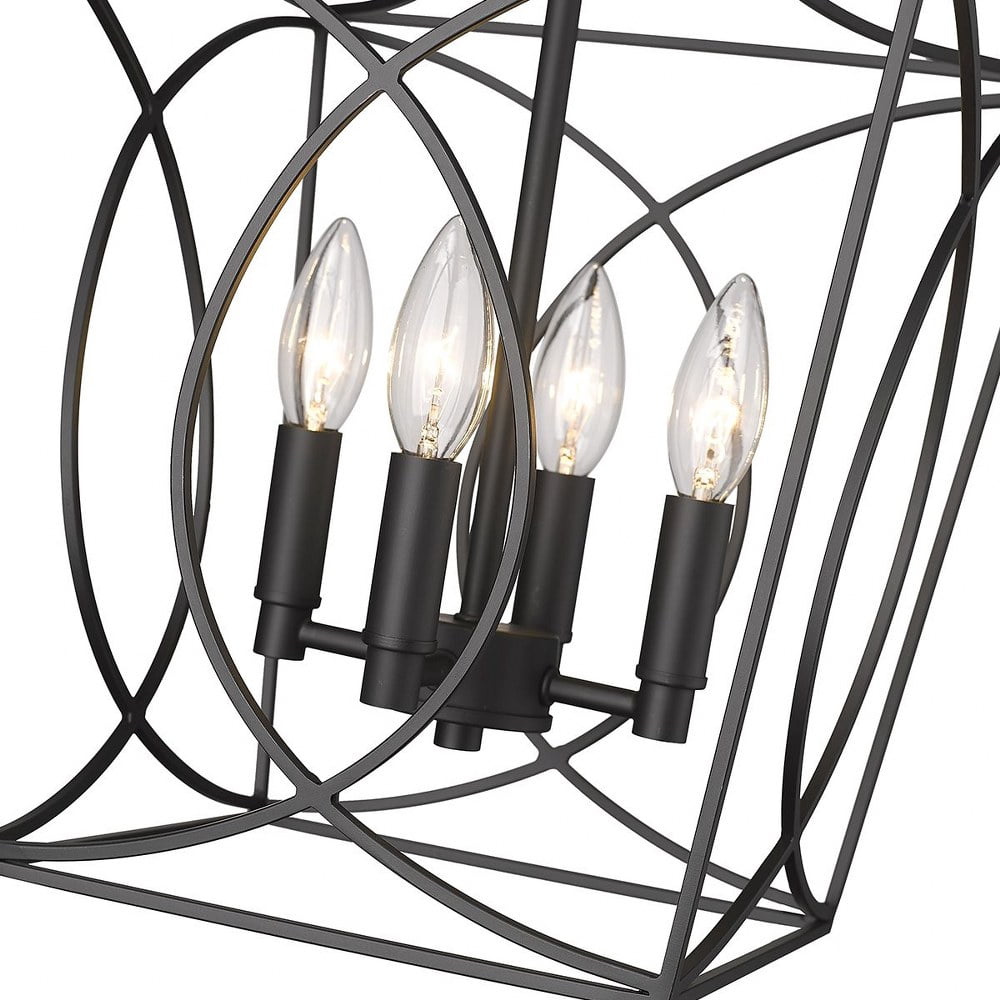 4001-MB Millennium Lighting Tracy - 4 Light Pendant-16.3 Inch Tall and 12 Inch Wide-Matte Black Finish    -Traditional Installation