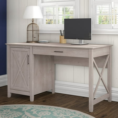 Bush Furniture Key West 54w Computer Desk With Storage In Washed