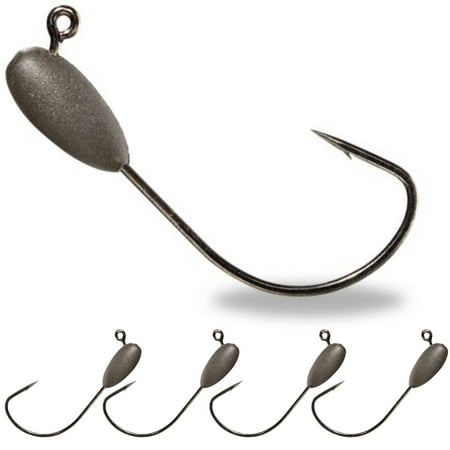 Reaction Tackle Tungsten Tube Jig Heads- 5-Pack- for Bass Tube Fishing