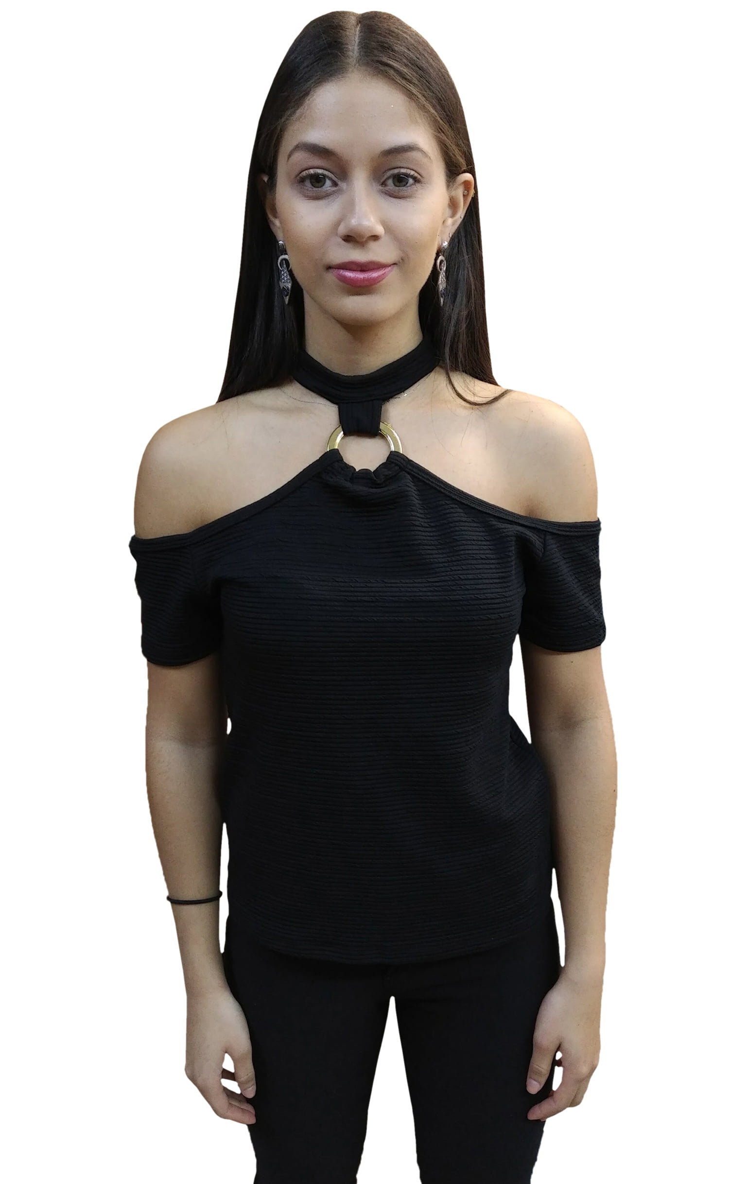 cold shoulder choker top