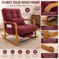 thumbnail image 7 of Homefun Corduroy Rocking Chair Wood Frame with Footrest Adjustable Back Storage Pocket for Nursery Living Room,Wine Red, 7 of 7