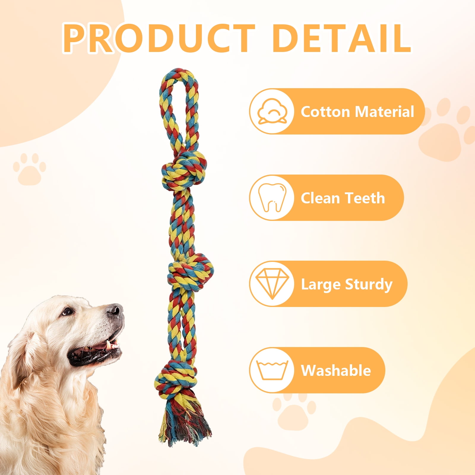 JDNRXO Adjustable Outdoor Dog Toy for Solo Play - 38.58"-44.49" Height with 6 Heavy-Duty Ground Stakes (11.81" Depth) & 1 Rope Toy for Backyard, Lawn, Park