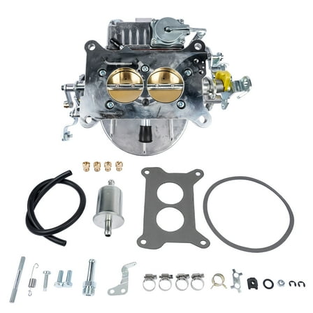 NEWZQ 500 CFM 2300 Carburetor 2BBL 2-Barrel Manual Choke for 351M 1978 CJ5 CJ7 0-4412S Silver 1Pc