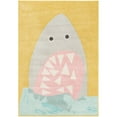 thumbnail image 2 of Unique Loom Whimsy Kids Collection Area Rug - Sharks (4' 1" x 6' 1" Rectangle Yellow/Gray), 2 of 9