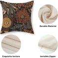 thumbnail image 4 of Boho Pillow Covers 20x20 Set of 2 Vintage Boho Floral Throw Pillows Tropical Leaves Brown Palm Summer Flowers Decorations Bohemian Pillowcase Linen Outdoor Decor Cushion Case for Sofa Home, 4 of 6