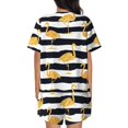 thumbnail image 3 of Kdxio Gold Flamingo Print Pajamas Sets for Women Short-Sleeved Pjs with Lounge Shorts Two Piece Sleepwear S-4XL, 3 of 8