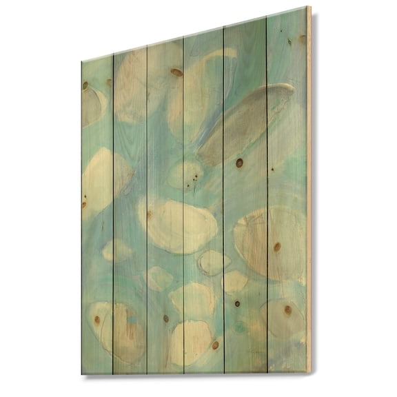 Designart 'Running Water III' Traditional Print on Natural Pine Wood