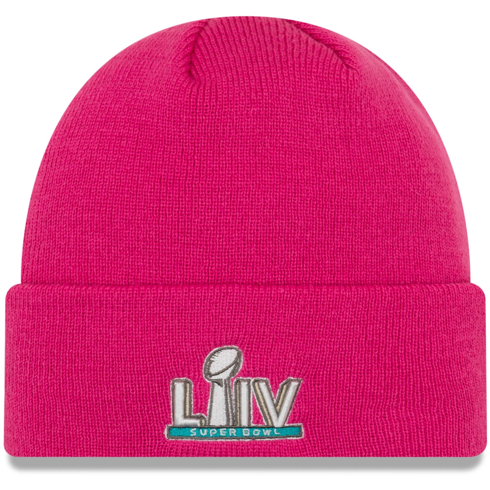 Wide Cuffed Knit Hat - Pink - OSFA 