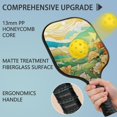 thumbnail image 2 of Pickleball Paddles Set Of 2, Fiberglass Surface, Vintage Floral Print, 4 Balls & Bag, 2 of 5