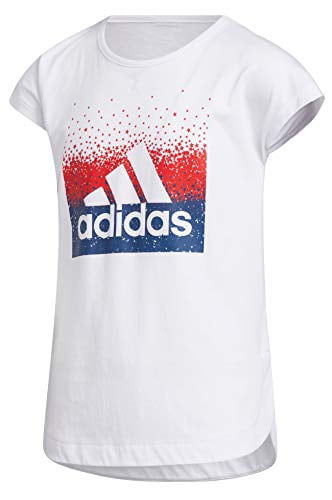 adidas Girls' Short Sleeve Side Slit Tee T-Shirt