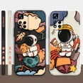 thumbnail image 2 of Case For Redmi Note 12 11 11T 11R 11E 10 9 8 7 7S PRO PLUS 4G 5G Simple Liquid silicone Case Cartoon Space Astronaut, 2 of 5