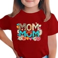 thumbnail image 1 of Zpanxa T-Shirts pour Tout-Petites Fille Imprimé Fête des Mères Col Rond Manches Courtes Haut Polyester Spandex 10-11 Ans, 1 of 5