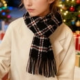 thumbnail image 2 of successthop Winter Scarf for Women Cold Weather Thick Neck Scarf Warm Fuzzy Wraps Colorful Plaid Blanket Scarves Black, 2 of 4