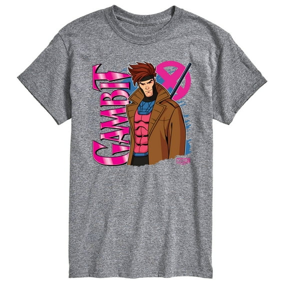 Marvel X-Men - Gambit With Logo - Men's Short Sleeve Graphic T-Shirt