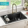 thumbnail image 3 of KRAUS Quarza 33” Drop-In / Undermount 60/40 Double Bowl Granite Kitchen Sink in Black, 3 of 8