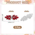 thumbnail image 2 of Uxcell 5Pcs Rhinestone Crystal Applique, Handmade Beaded Patches Sew on Patch Crystal Sewing Applique for Bridal Sash Wedding Dress Shoes Bags, Light Red/Silver White, 2 of 7
