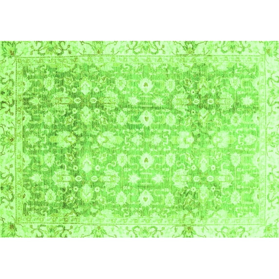 Ahgly Company Indoor Rectangle Oriental Green Traditional Area Rugs, 3' x 5'