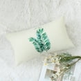 thumbnail image 3 of PiccoCasa Plant Floral Pillowcase Cotton Throw Pillow Case 12x20 inch, Pale Green Beige, 3 of 9