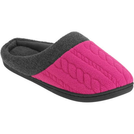 Dearfoams Women's Quilted Fleece Clog Slipper