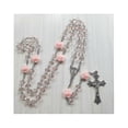 thumbnail image 1 of Rose Crystal Rosary Necklace Catholic Vintage for Cross Pendant Long Chain Necklace Religious Jewelry Gift, 1 of 5