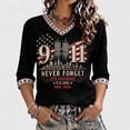 thumbnail image 1 of Never Forget 9/11 V Neck Tops for Women Retro Memorial T-Shirts 2001-2026 25TH Anniversary Patriot Day Honor Faith Hope Shirt, S, 1 of 4