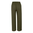 thumbnail image 5 of Summer Pants For Women Elastic Waist Solid Loose Fit Trousers With Pocket Army Green Lounge Pajama Pant L, 5 of 6