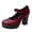 Red, variant on Vedolay Women's High Heels Women Block High Heel Round Toe Pumps T-Strap Buckle Office Dress Shoes,Black 37