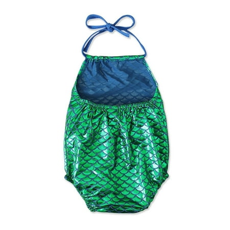 

Fesfesfes Toddler Grils Baby Swimdress Sleeveless Lace-up Halter Neck Swimwear Fish-Scale Pattern Print One-piece Swimsuit Beach Wear Monokini
