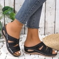 thumbnail image 6 of Jsaierl Women's Orthopedic Wedge Slide Sandals, Cross Strap Open Toe Sandals with Arch Support, Comfortable Non-Slip Summer Shoes for Casual Walking & Daily Wear, 6 of 10