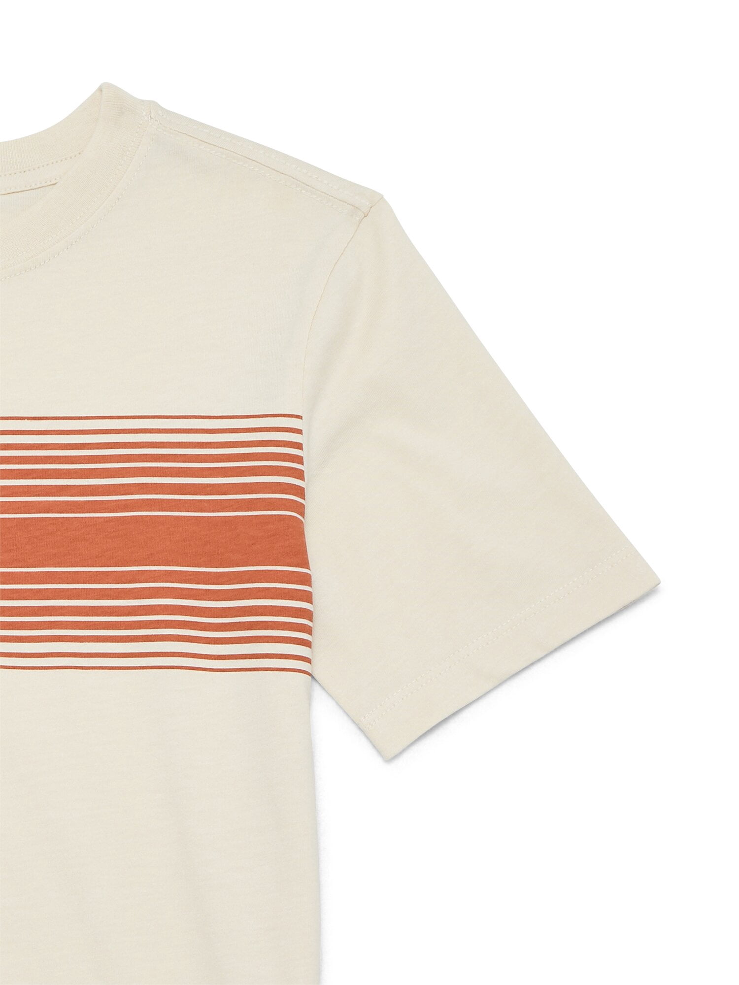 Wonder Nation Little and Big Boys Chest Stripe Tee with Short Sleeves, Sizes 4-18 & Husky