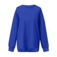thumbnail image 3 of Crew Neck Sweatshirts for Women, Soft Fleece Oversize Long Sleeve Pullover for Fall Winter Loungewear Royal Blue S, 3 of 3