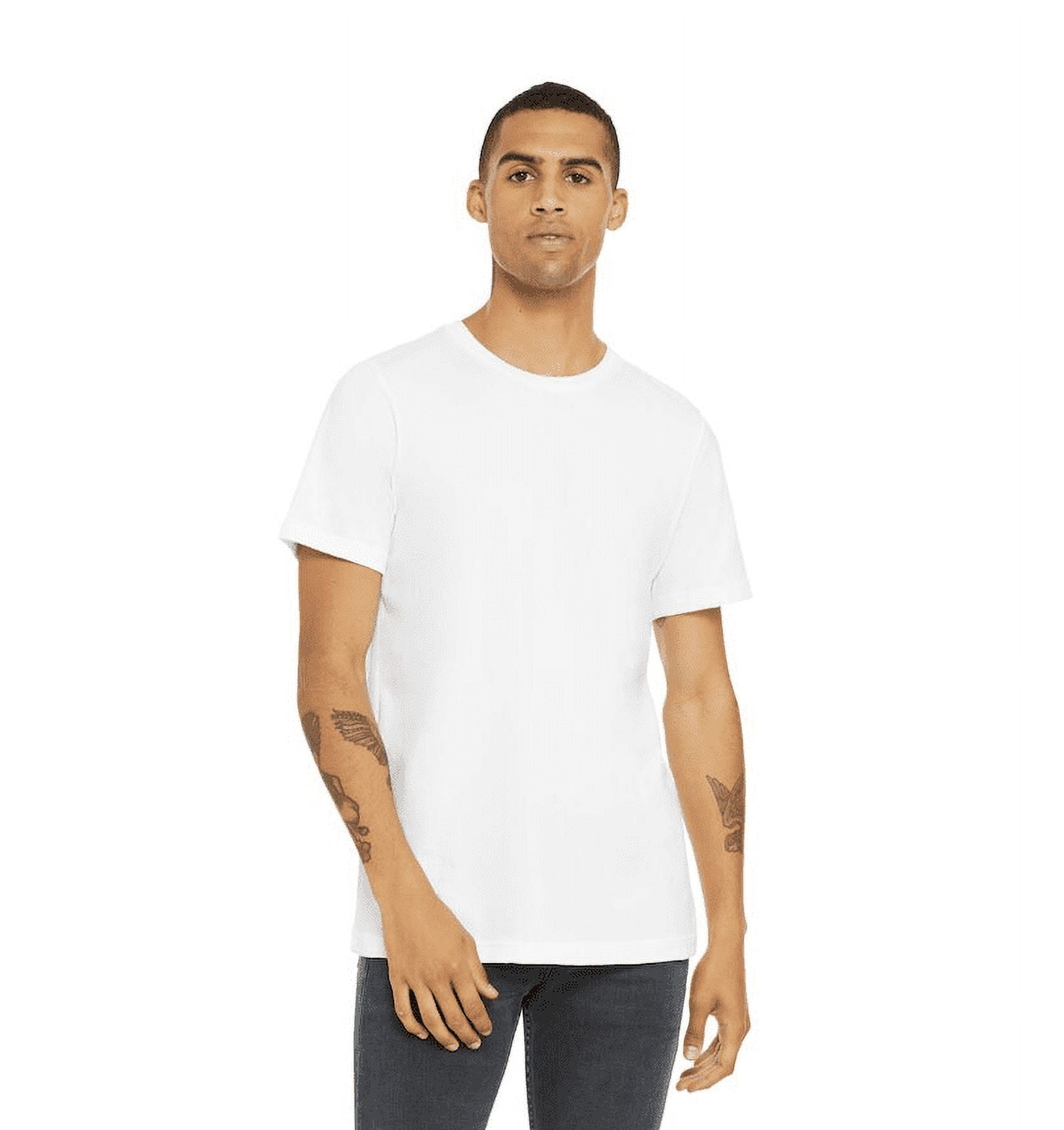 (3 pack) BELLA+CANVAS Adult Unisex Short Sleeve Crew T-Shirt – White Medium Cotton Tee for Crafting, Personalization, Tie Dye & Everyday Wear