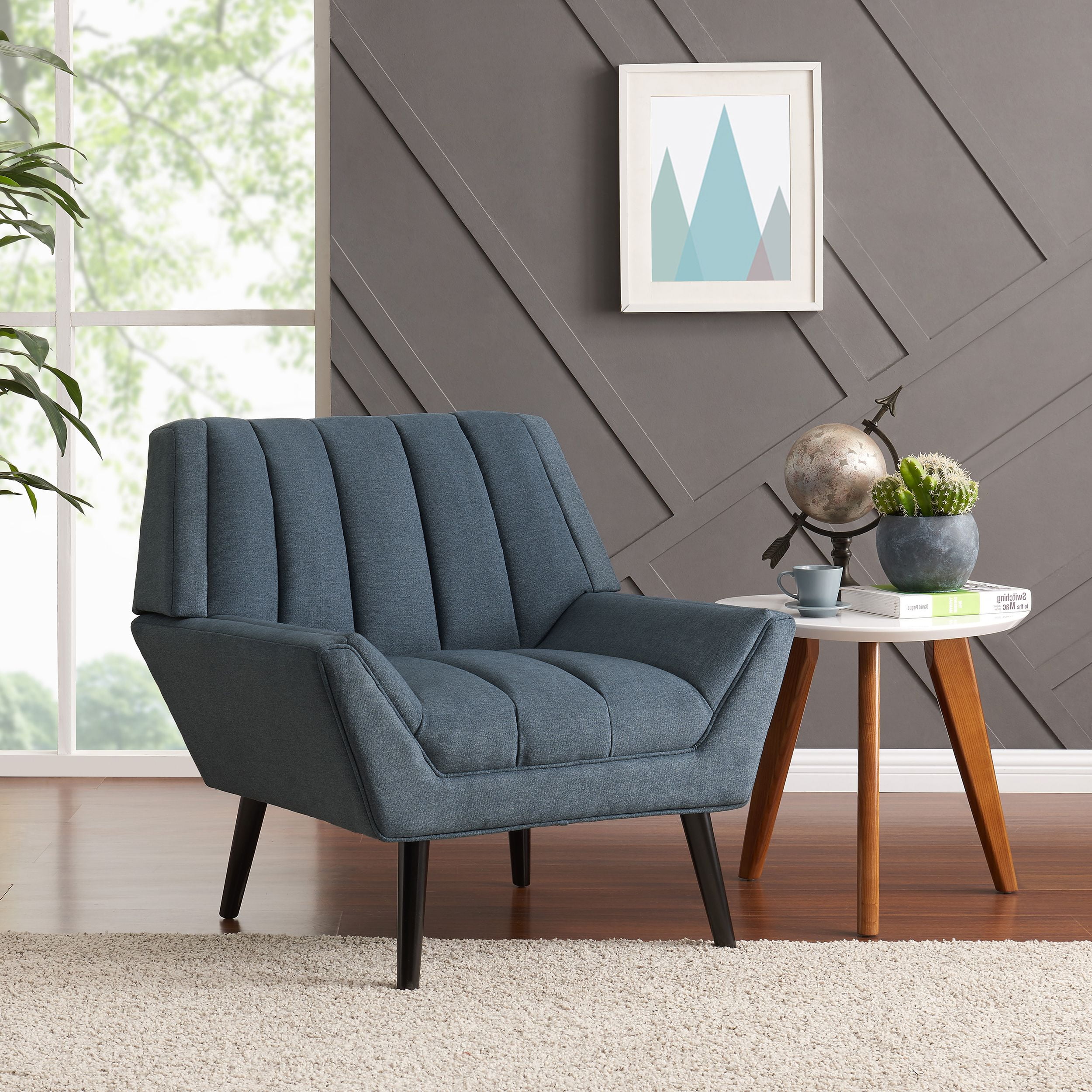 Buy Homesvale Harmon Mid Century Modern Arm Chair in Plush Low-Pile