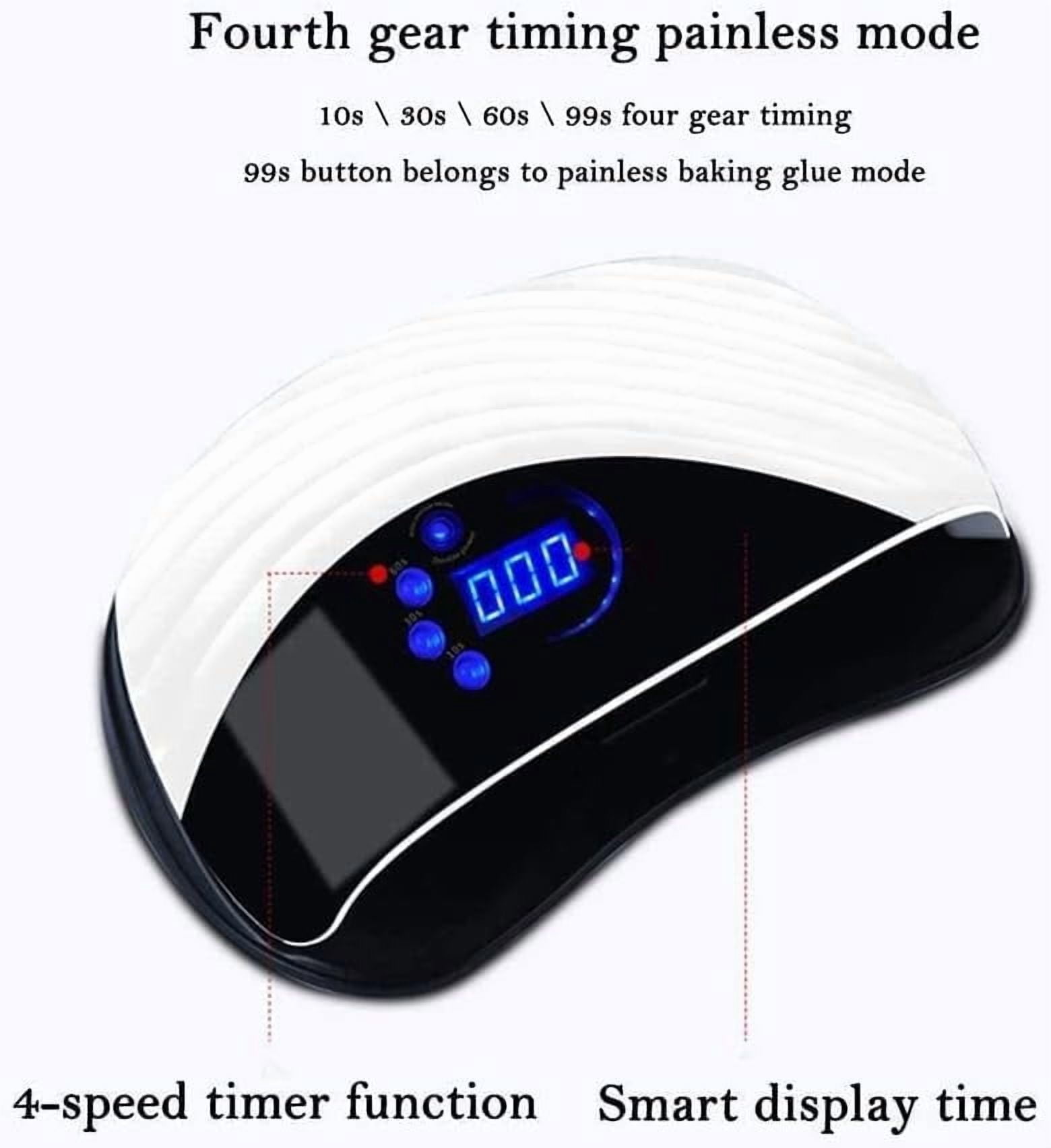 120W UV Led Nail Lamp, Gel Nail Polish Nail Dryer Curing Lamp for with 4 Timer Setting Portable Fingernail and Toenail Gels Based Polishes with Automatic SensorPink Valentine Gift for Woman Girl