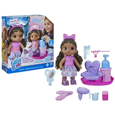 Baby Alive Sudsy Styling Hair Doll, Black Hair Baby Dolls for Girls and Boys, 12-Inch Doll