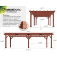 thumbnail image 6 of LUXOAK 12x24 ft Premium Cedar Wood Pergola with Trellis Roof & Weather-Resistant Support, Garden Gazebo for Patio, Backyard & Events, Reddish-Brown, 6 of 8
