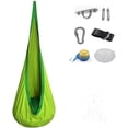 thumbnail image 5 of Nueva silla colgante para niños, columpio portátil de tela de paracaídas, modelo de patio interior con cojín inflable, silla colgante, azul, 5 of 5