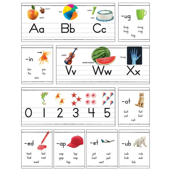 Carson Dellosa Photographic Alphabet Line: Manuscript Bulletin Board Set (33 pieces) Grade PK-2