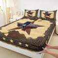 thumbnail image 4 of Homewish Tribal Texas Stars Twin Sheet Sets, Vintage American Stars Twin Fitted Sheet, Southwestern Style Flat Sheet, Super Cozy Room Decor, 3-Piece, 4 of 8