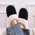 thumbnail image 2 of House Slippers Evshine para mujer, cálido tejido de chenilla, color negro, 2 of 7