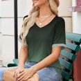 thumbnail image 5 of Tnhcen Women's 2025 Spring Summer Loose Fit V-Neck Gradient T-Shirt - Plus Size Friendly S-5XL Casual Breathable Tops, 5 of 8