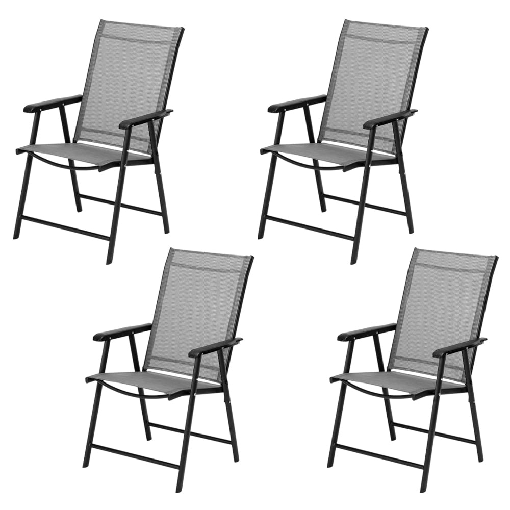 Clearance! 4 Packs Patio Folding Chairs, Heavy Duty Folding Arm Chairs