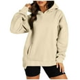 thumbnail image 3 of Pxxlle Womens Hoodie Sweatshirts Trendy Camo Graphic Hoodies Oversized Long Sleeve Hooded Pullover Tops Fall Winter Loose Fit Sweatshirt with Pockets Khaki L, 3 of 8