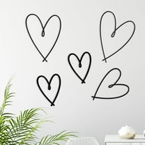 5Pcs Metal Heart Wall Art Décor Love Heart Wall Decoration Sign Metal Wall Ornaments for Valentine's Day Farmhouse Decor Minimalist for Living room Bathroom Bedroom Dining Room-Housewarming Gifts
