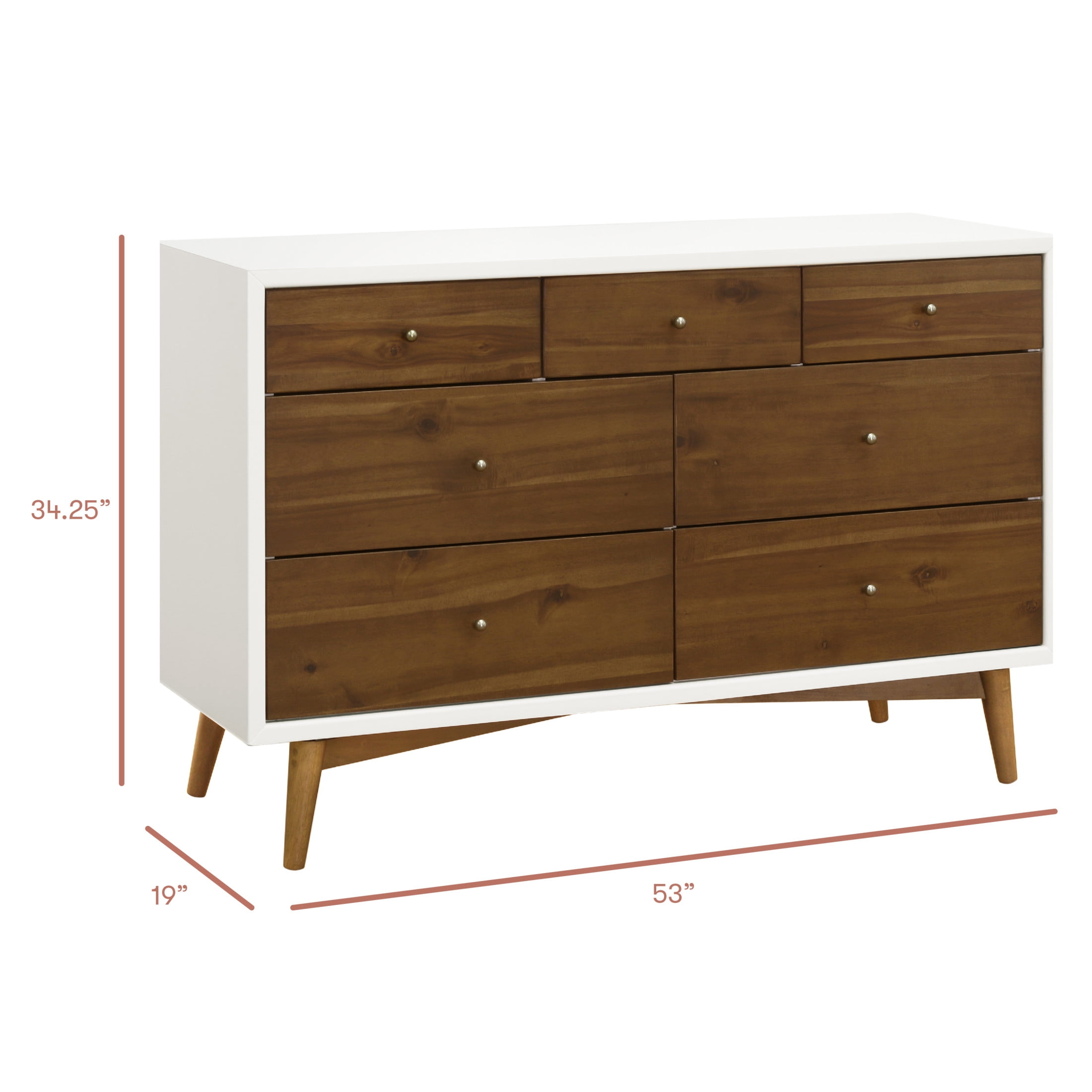 Babyletto Palma 7-Drawer Wide Assembled Dresser (53")