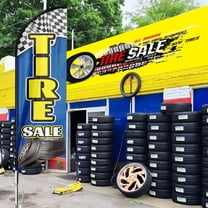 Tire Sale business Flag, 8FT Tire Sale Advertising Feather Flag,Tire Sale Banner for Store,Commercial Use Flag (FLAG ONLY)