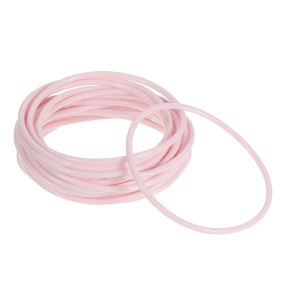 Uxcell Silicone Jelly Bracelets 80's Glow Bangles Bands Neon Bracelet Wristband Pink 60 Pack